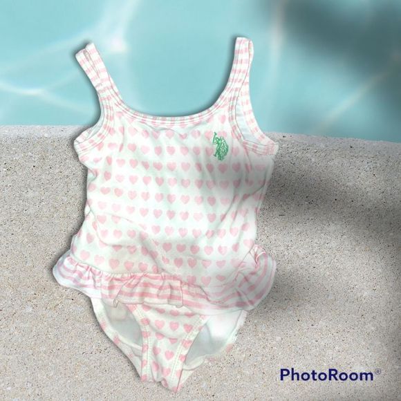 Ralph Lauren Polo Baby “Hearts” Swimsuit - Picture 1 of 3